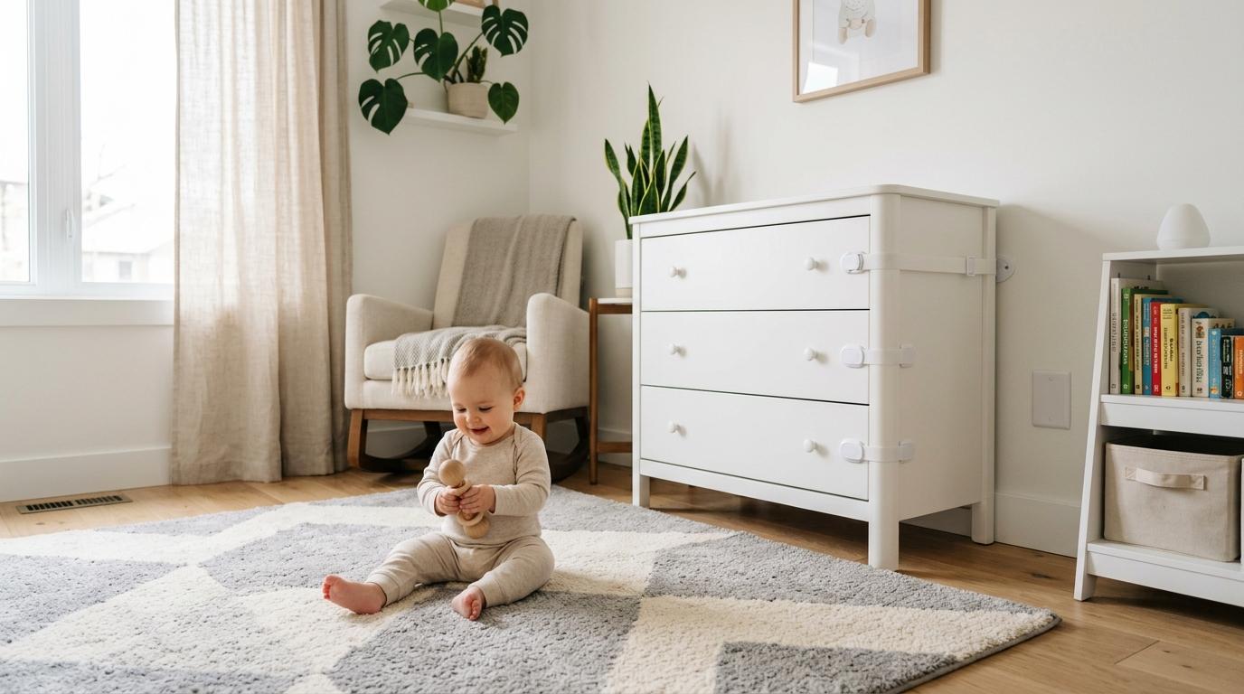 Babyproofing Starter Kit: Furniture Anchors, Cabinet Locks, and Outlet Covers by Rhea Menon Babyproofing Starter Kit: Furniture Anchors, Cabinet Locks, and Outlet Covers by Rhea Menon