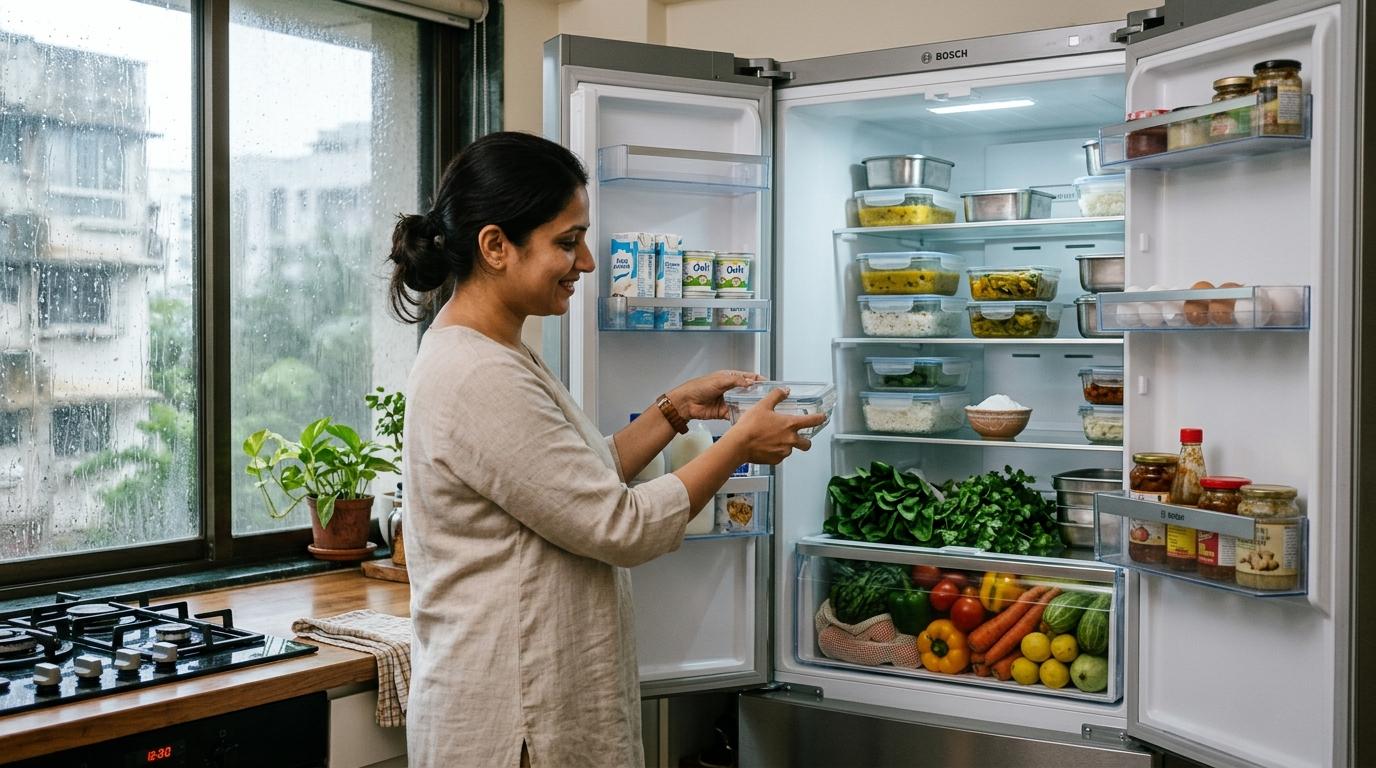 Fridge Smell in Monsoon? A Cleaning and Food Safety Checklist for Indian Kitchens by Meera Iyer Fridge Smell in Monsoon? A Cleaning and Food Safety Checklist for Indian Kitchens by Meera Iyer