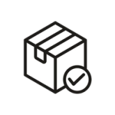 Package with checkmark illustration