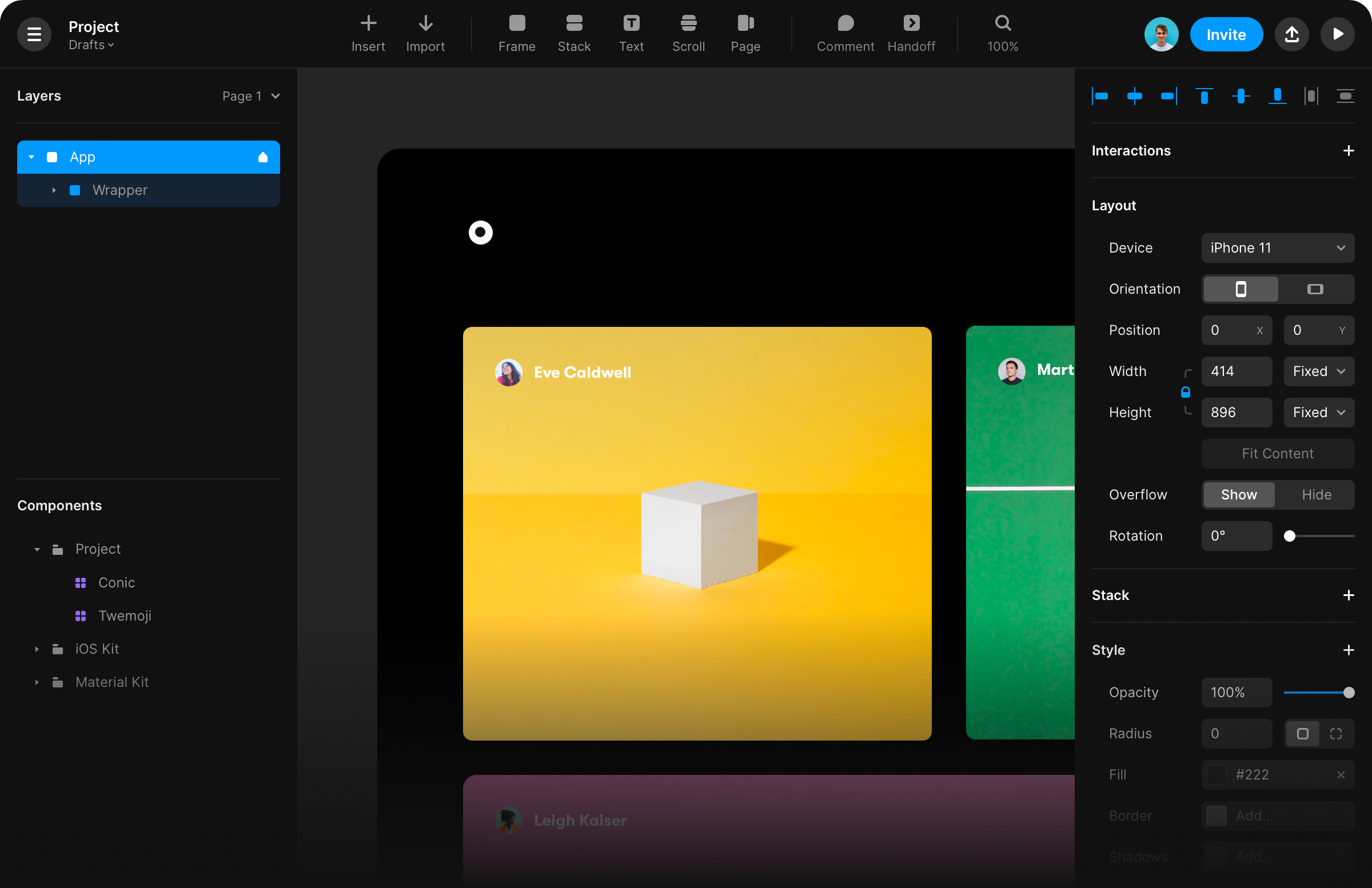 add a pattern to framer app