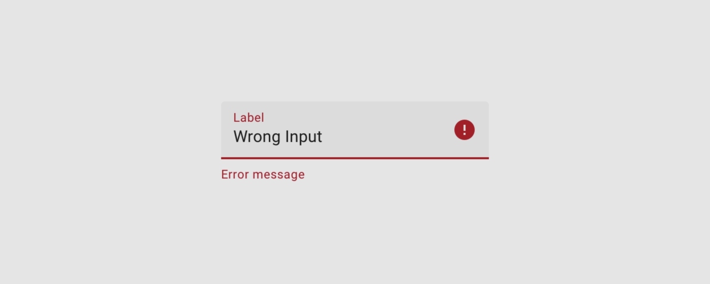 Using a visual indicator (icon) along with an error message makes the error state accessible. Image by Material Design