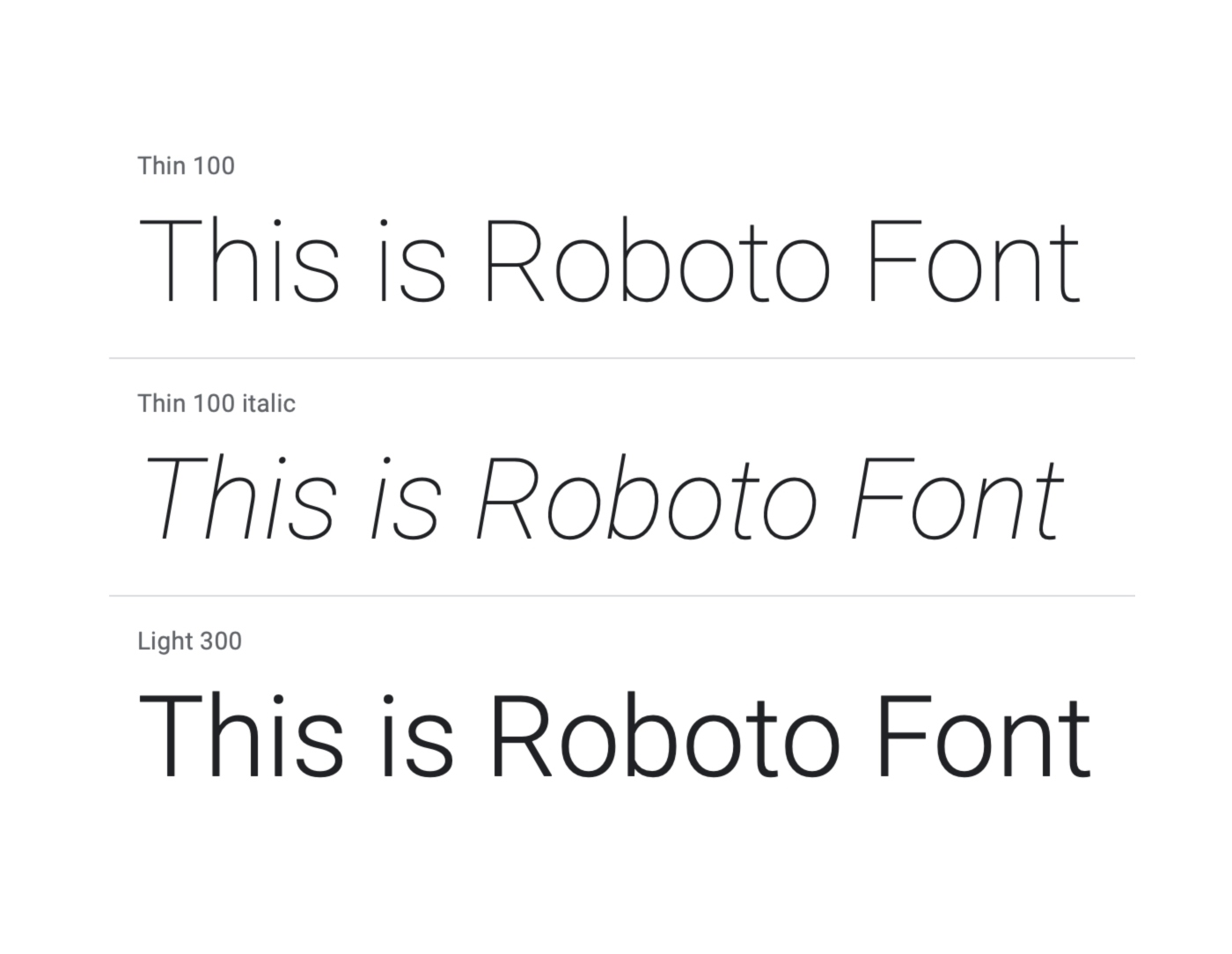 Roboto font family. Image by Material Design