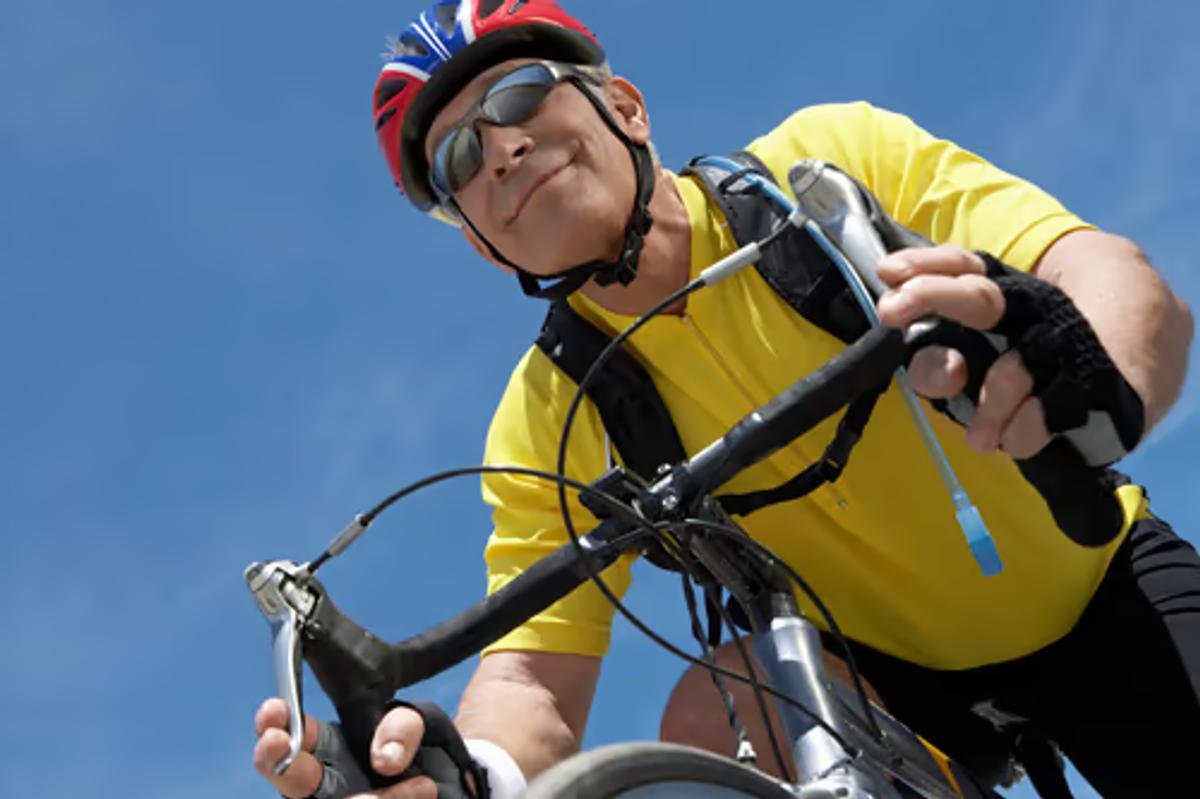 Man Enjoying a Bicycle Ride