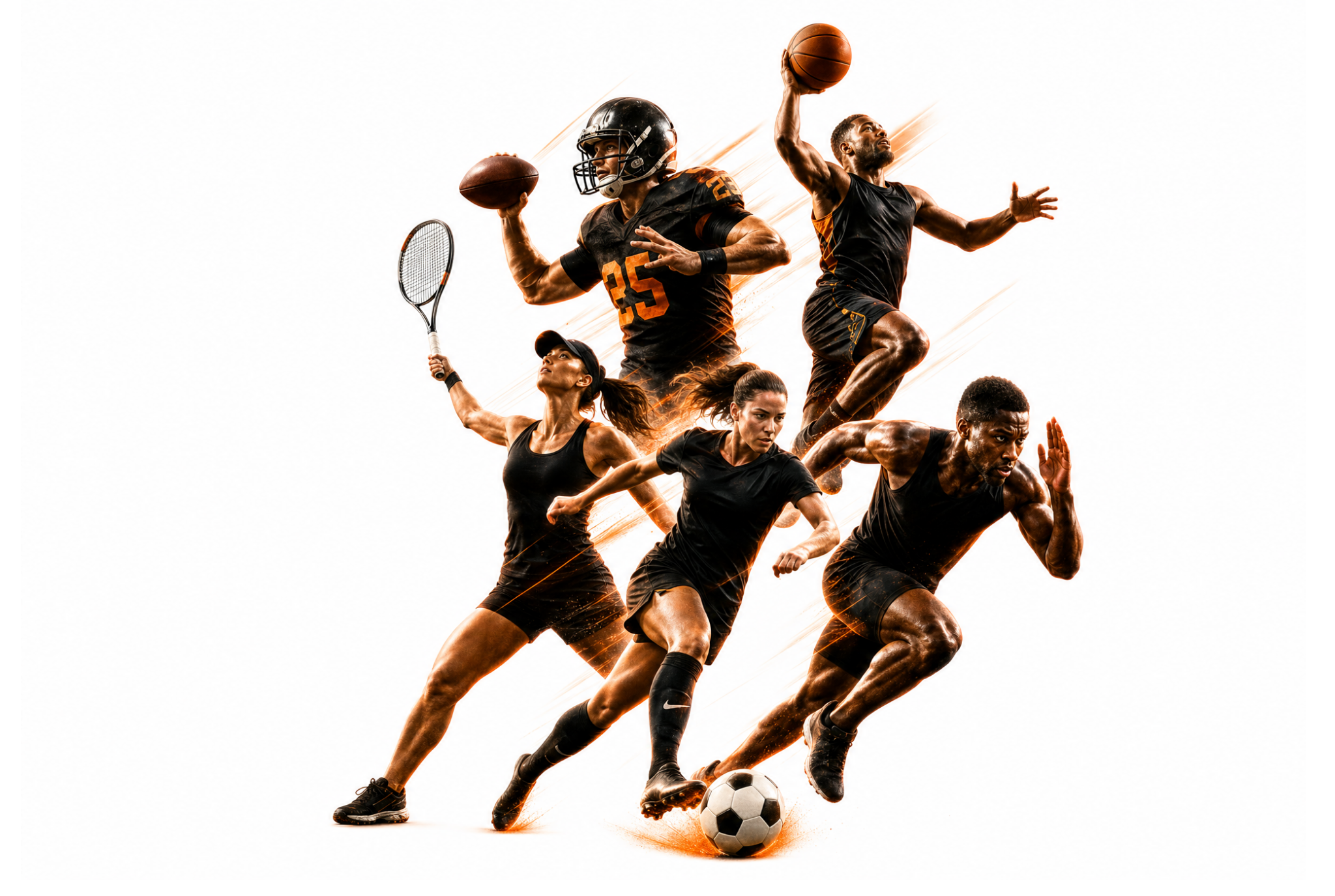 Compete Ready athletes — football, basketball, tennis, soccer, track