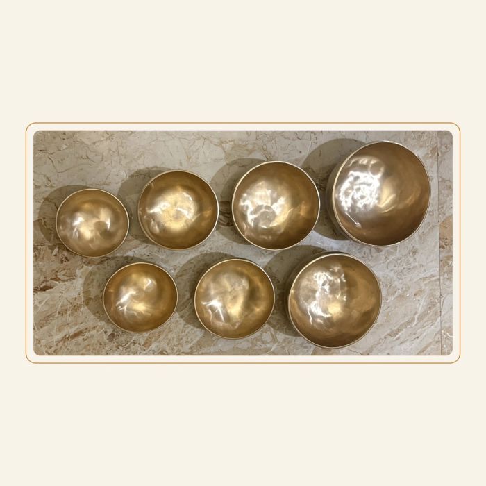 Set de 7 cuencos tibetanos ordenados por tamaño