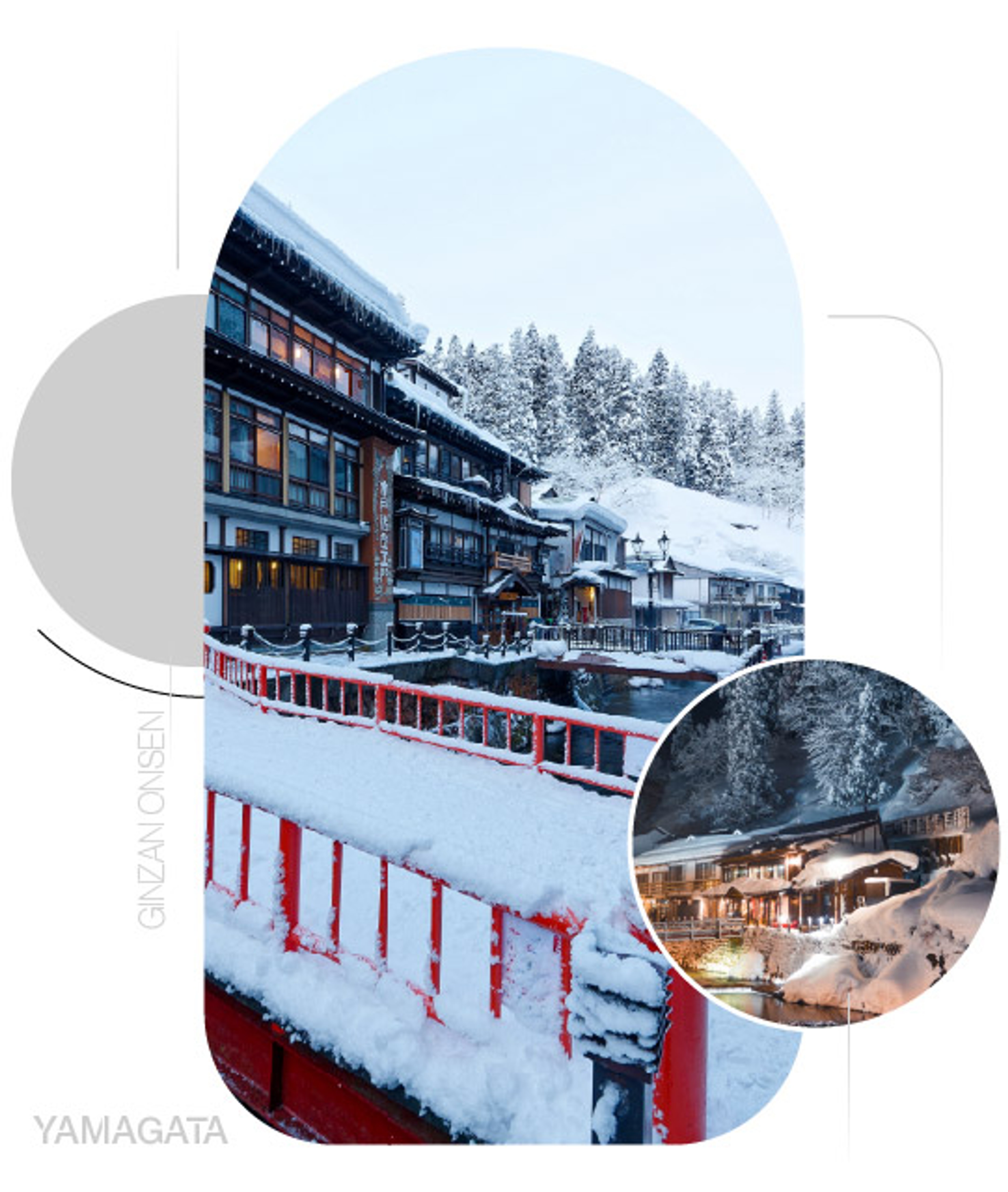 Ginzan Onsen — Ánh đèn giữa thị trấn tuyết