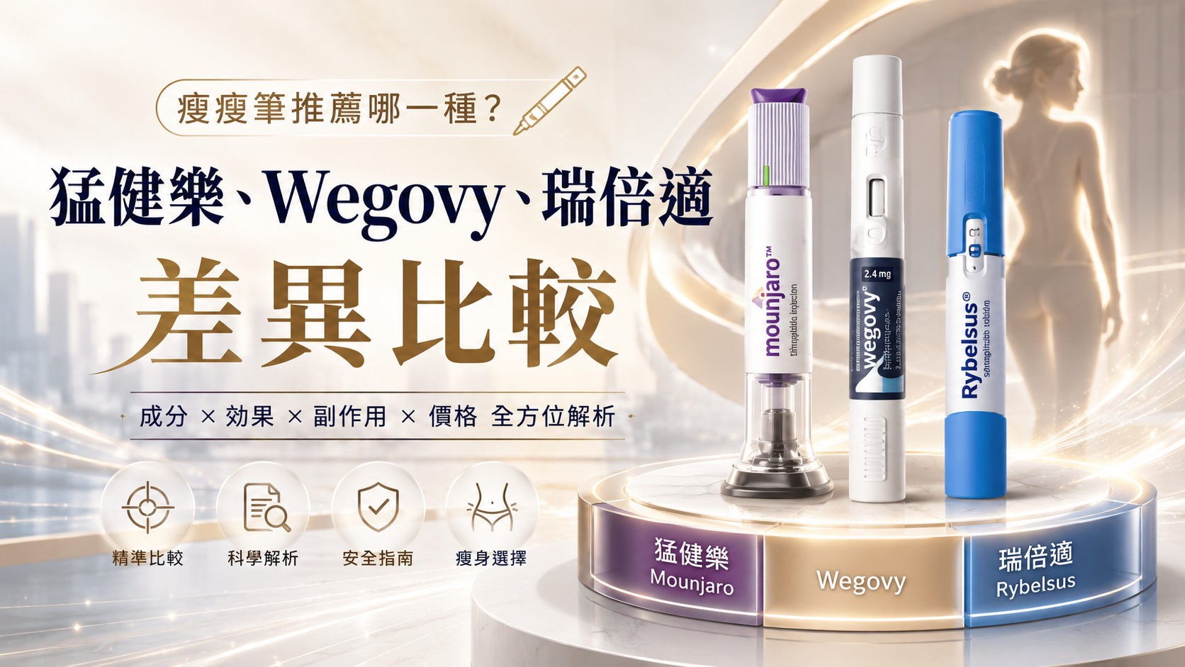 瘦瘦筆推薦哪一種？猛健樂、Wegovy、瑞倍適差異比較