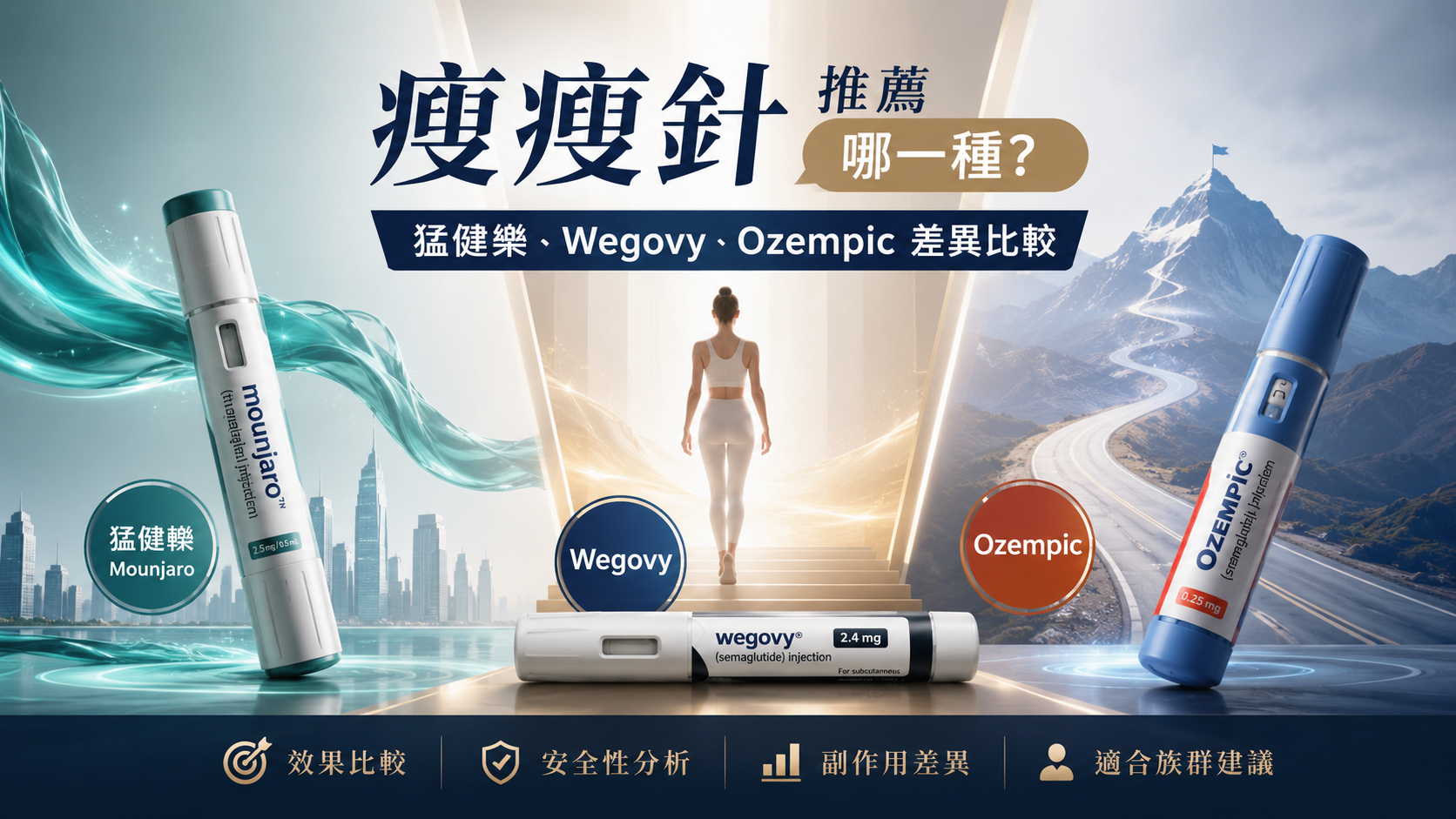 瘦瘦針推薦哪一種？猛健樂、Wegovy、Ozempic 差異比較