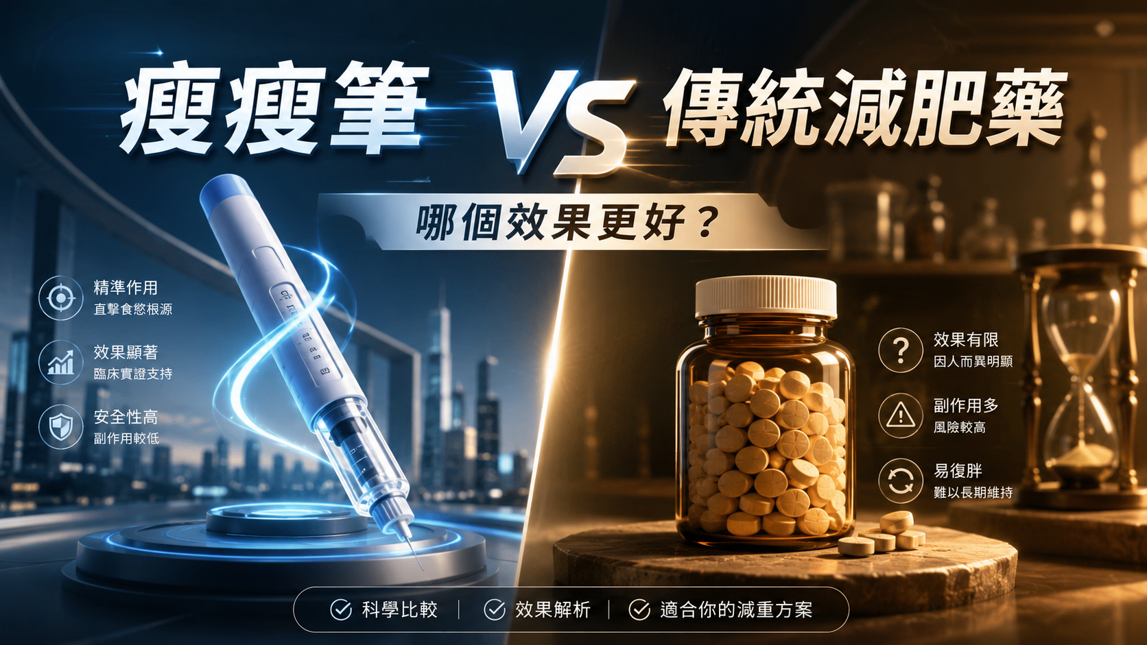 瘦瘦筆 vs 傳統減肥藥：哪個效果更好？