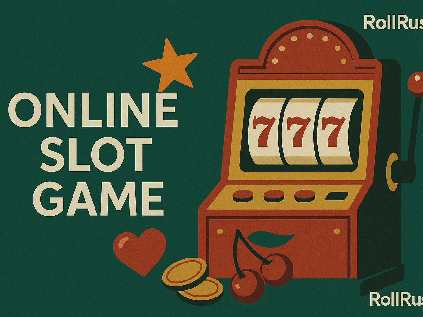 an illustration of a slot machine that says online slot game