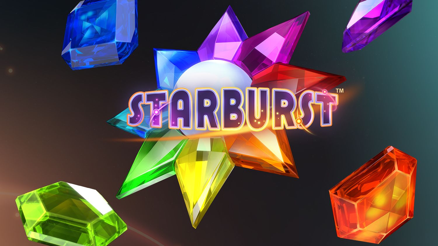 the logo for starburst is surrounded by colorful gems .