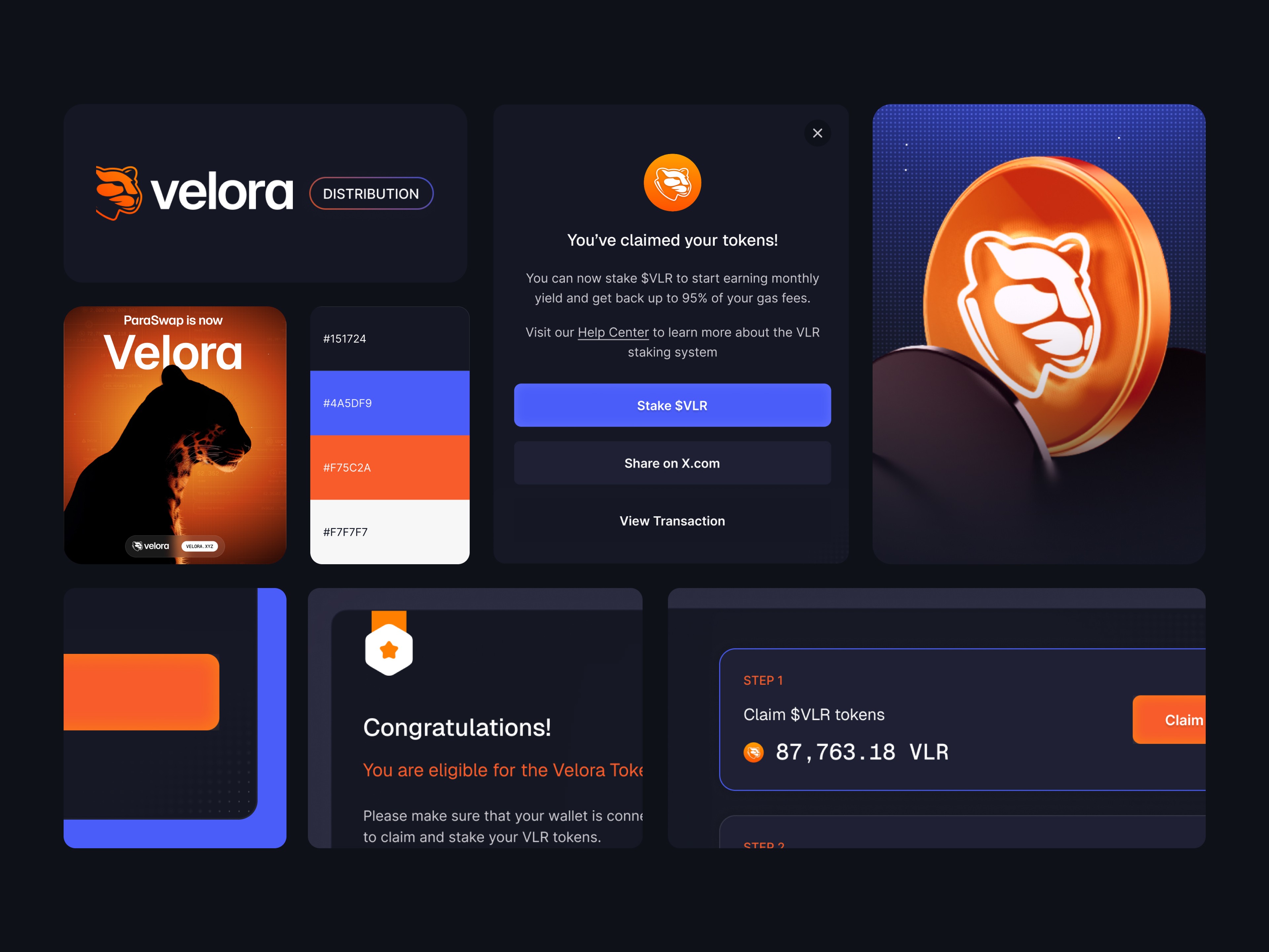 Bento style UI elements, inspired from Velora's UI and design system