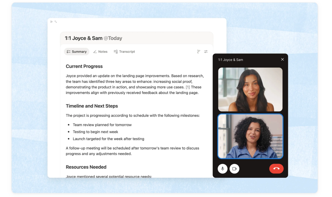 Notion AI workspace interface.