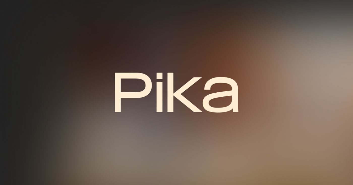 Pika logo on a warm blurred background.