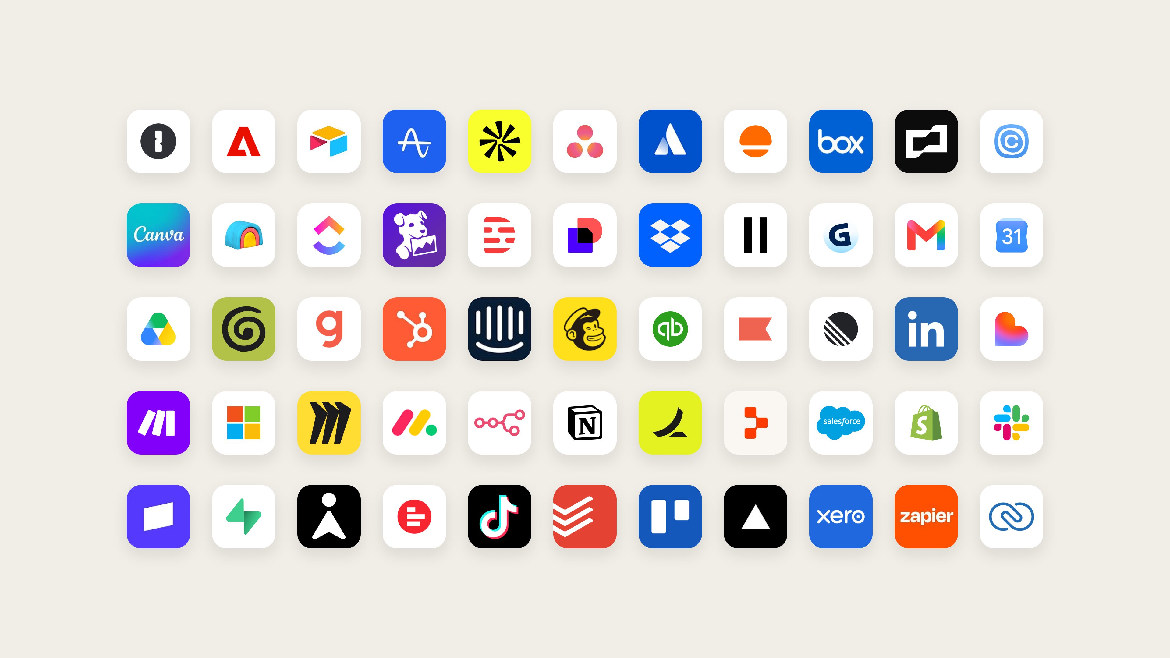 Logos of apps available to Claude Duet, from Anthropic’s announcement.
