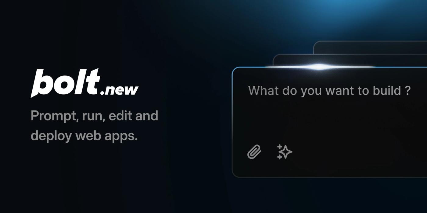 Bolt.new interface inviting the user to describe what they want to build.