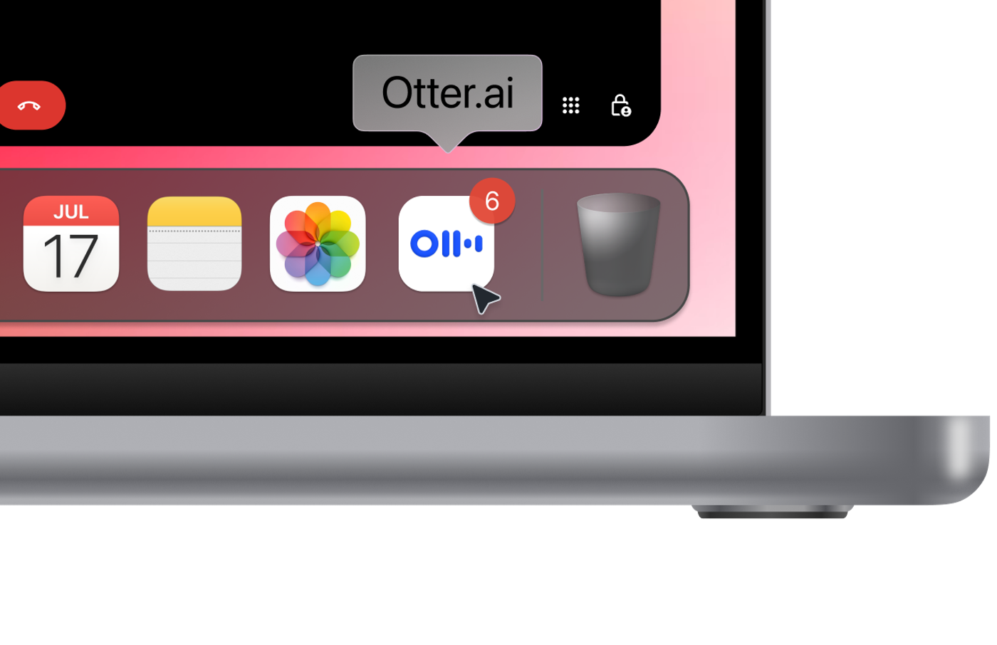 Otter.ai desktop application icon in the macOS dock.