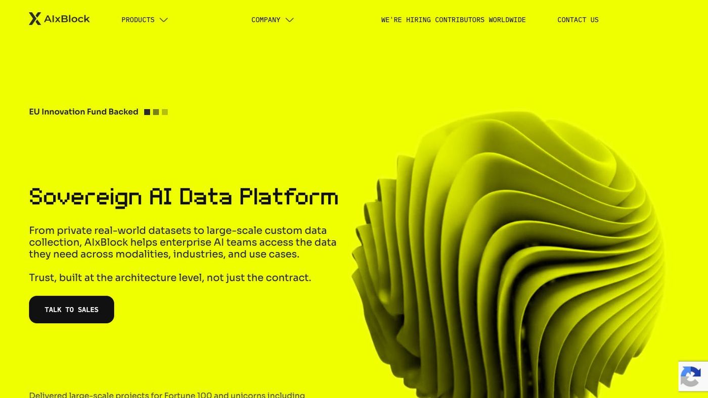 AIxBlock enterprise AI data and workflow platform interface.