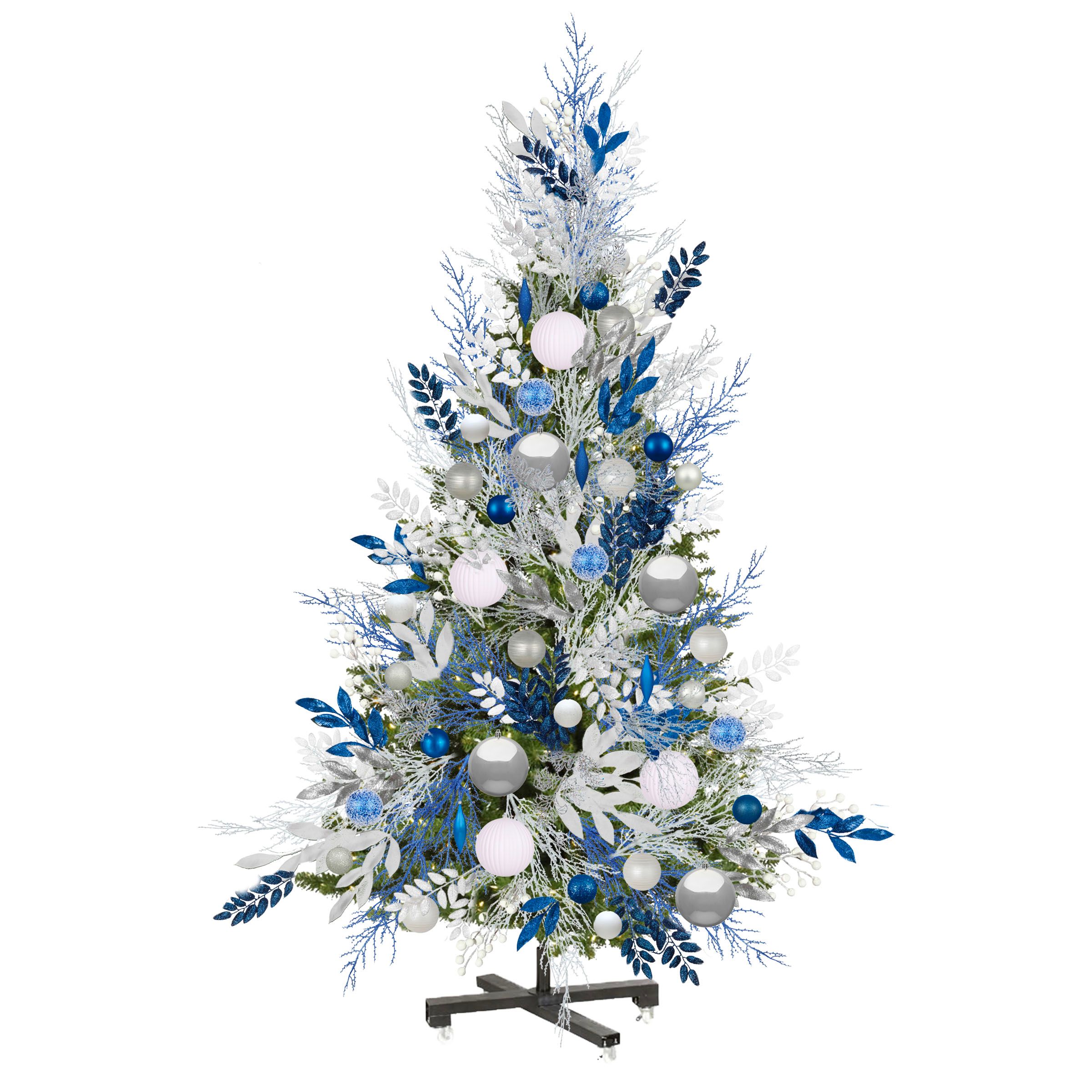 Winter Whimsy - Blue, silver, and white Christmas tree