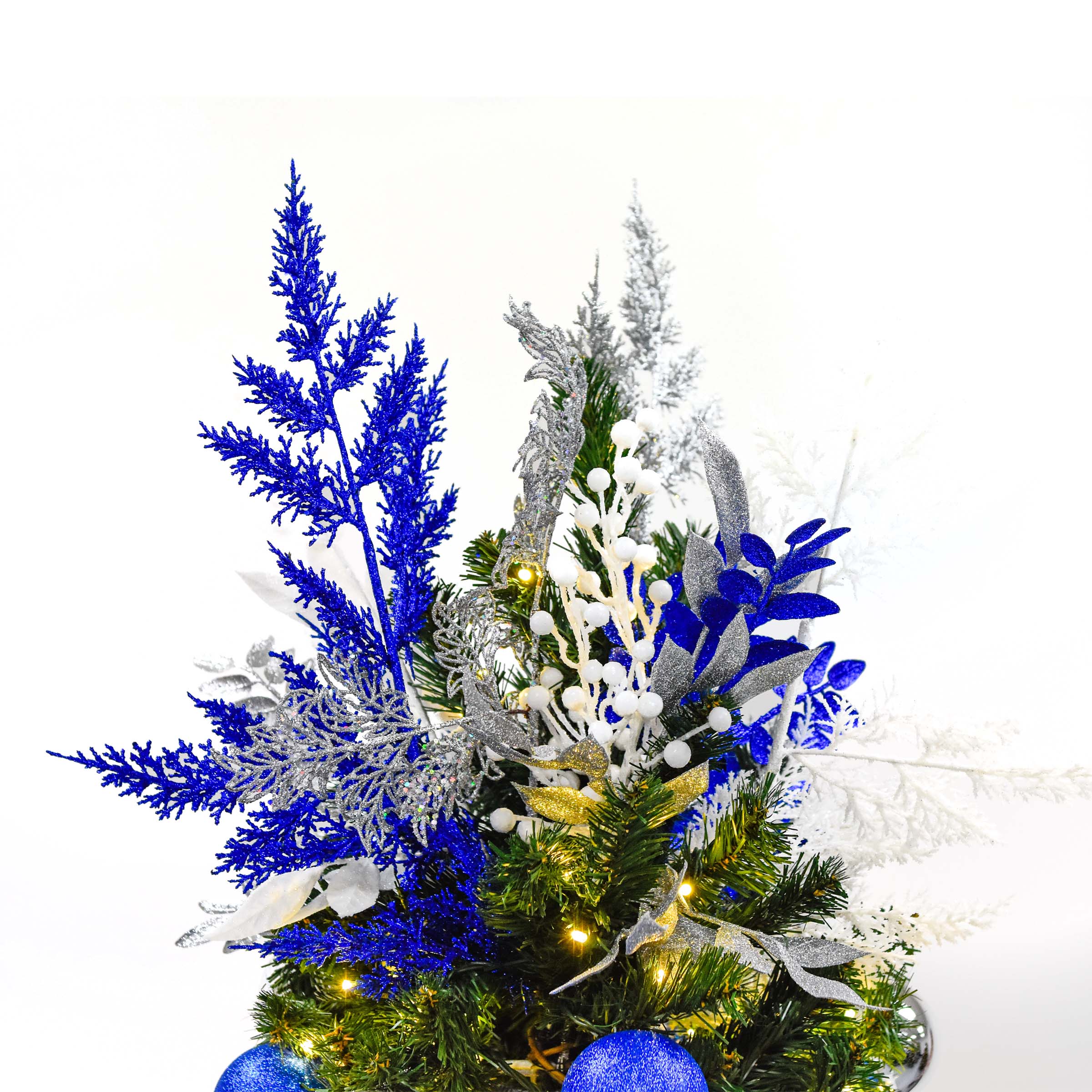 Blue, Silver, & White Christmas Tree Topper - Winter Whimsy