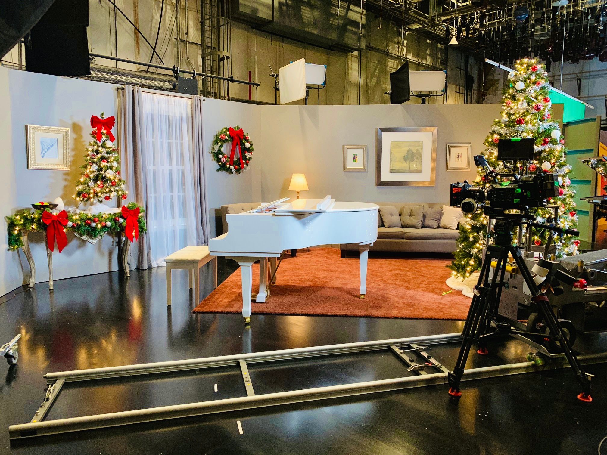 Christmas decor on a sound stage
