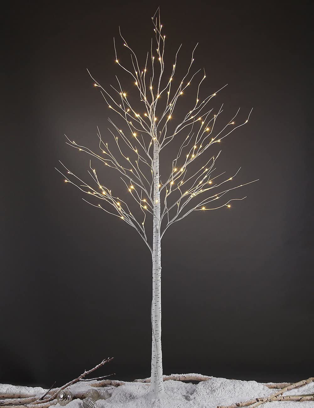 8' LED Birch Branch Tree