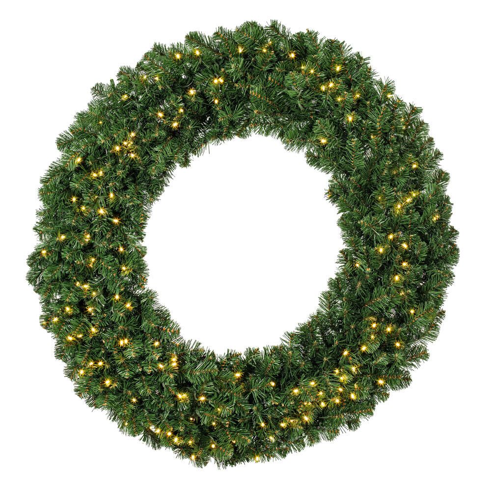Enchanted Evergreen Pre-Lit Christmas Wreath - Wide