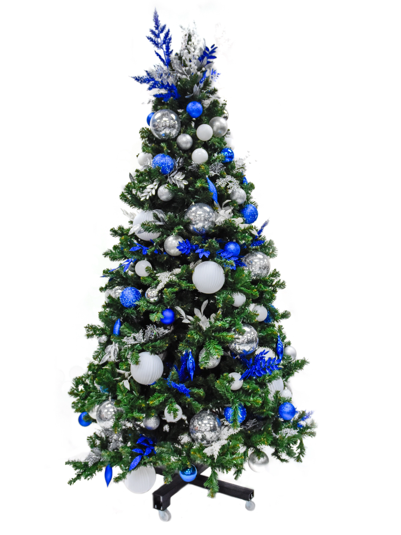 Blue, Silver, & White PreDecorated Christmas Tree Winter Whimsy