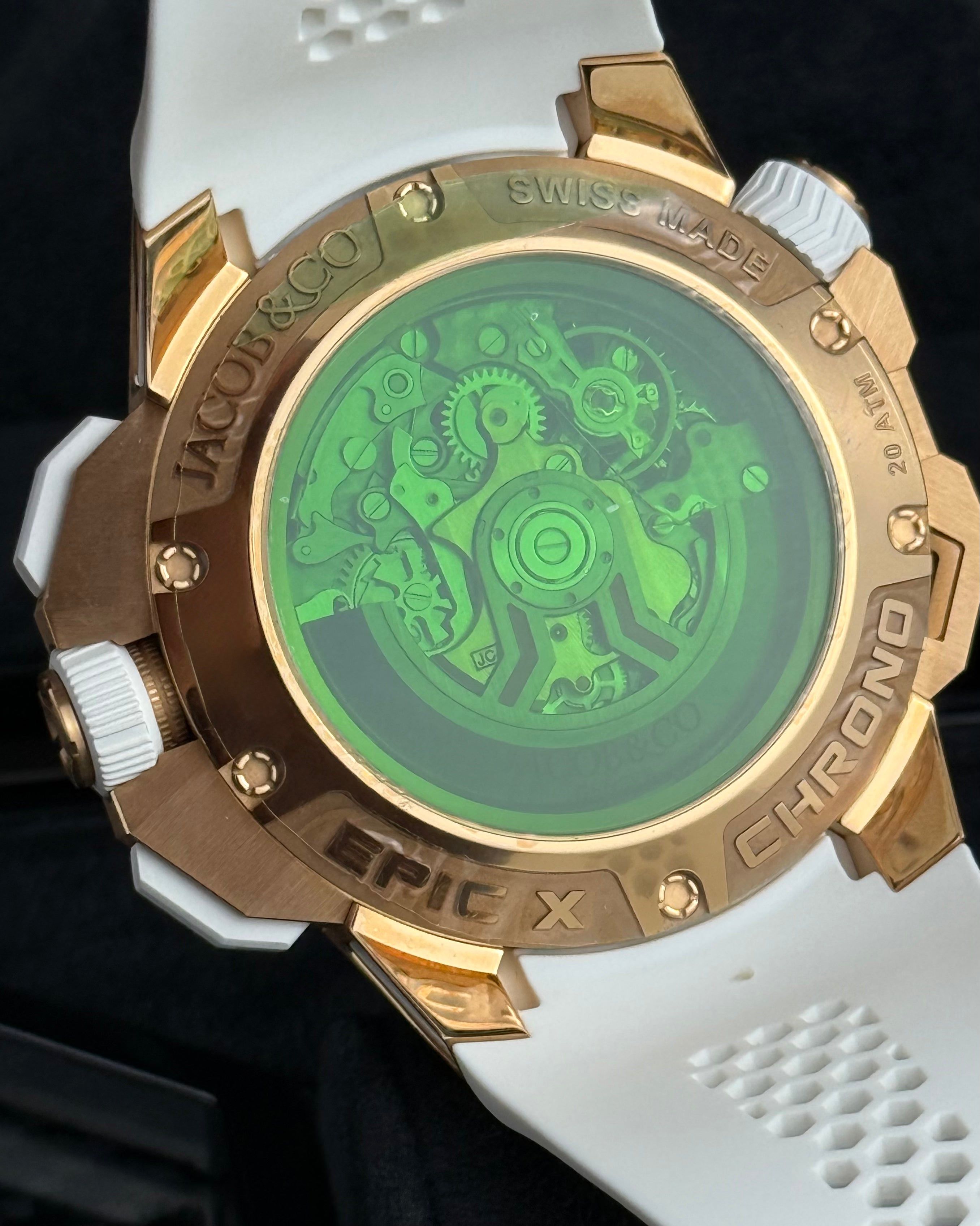 Jacob & Co. Epic X Chrono R/G Green dial - 47mm - Ref; EC312.42.PB.GN.AHB4D thumbnail 10