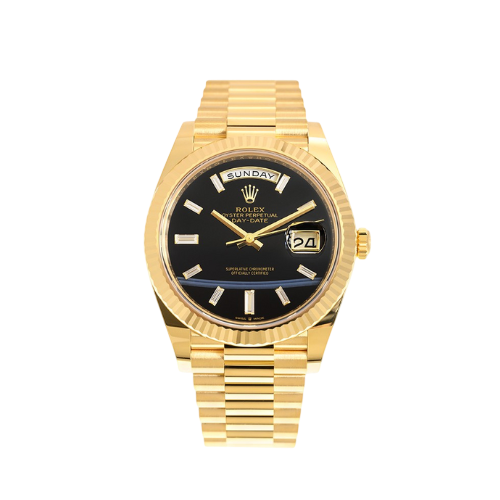 Rolex Day-Date black onyx baguette - 40mm - Ref; 228238-0059 thumbnail 1