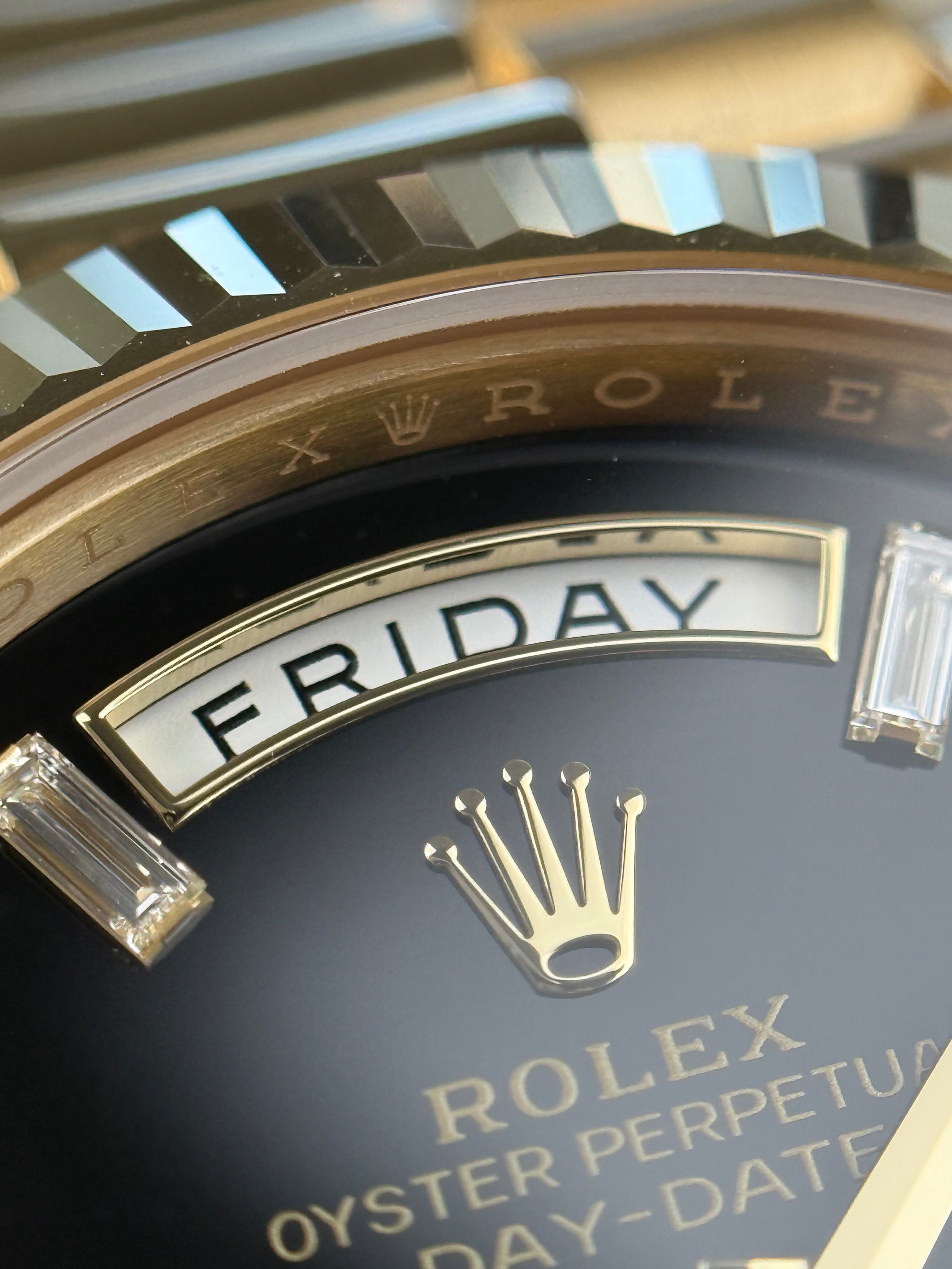 Rolex Day-Date black onyx baguette - 40mm - Ref; 228238-0059 thumbnail 5