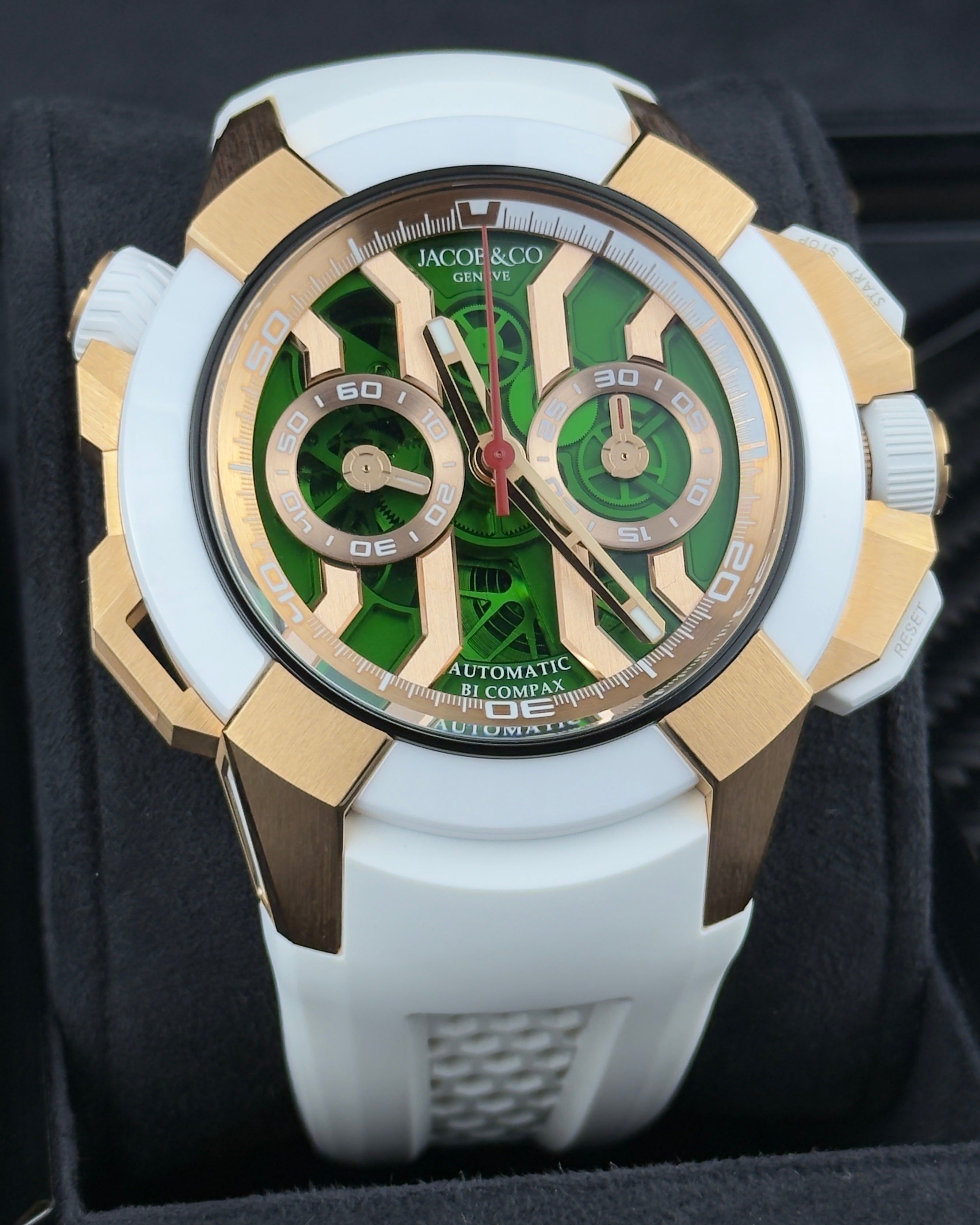 Jacob & Co. Epic X Chrono R/G Green dial - 47mm - Ref; EC312.42.PB.GN.AHB4D thumbnail 3