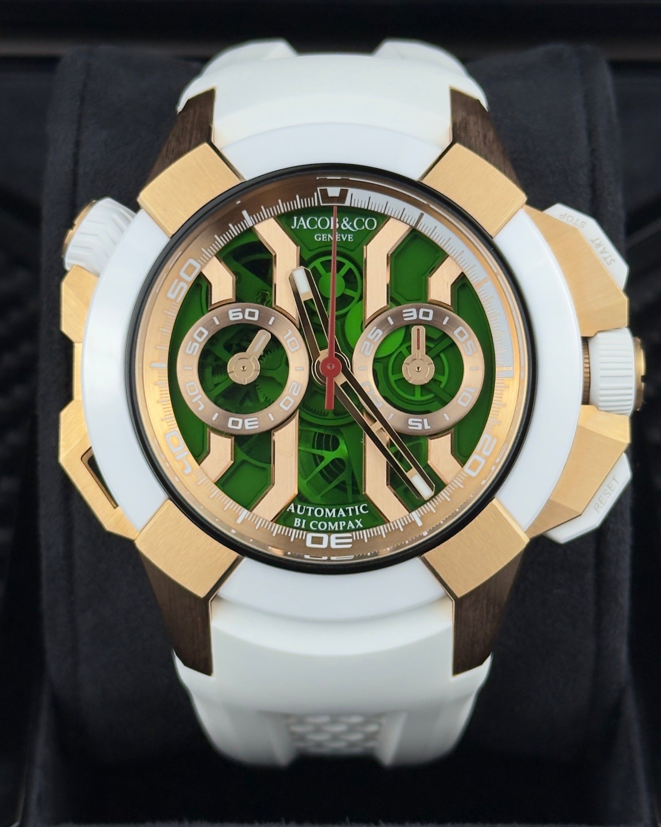 Jacob & Co. Epic X Chrono R/G Green dial - 47mm - Ref; EC312.42.PB.GN.AHB4D