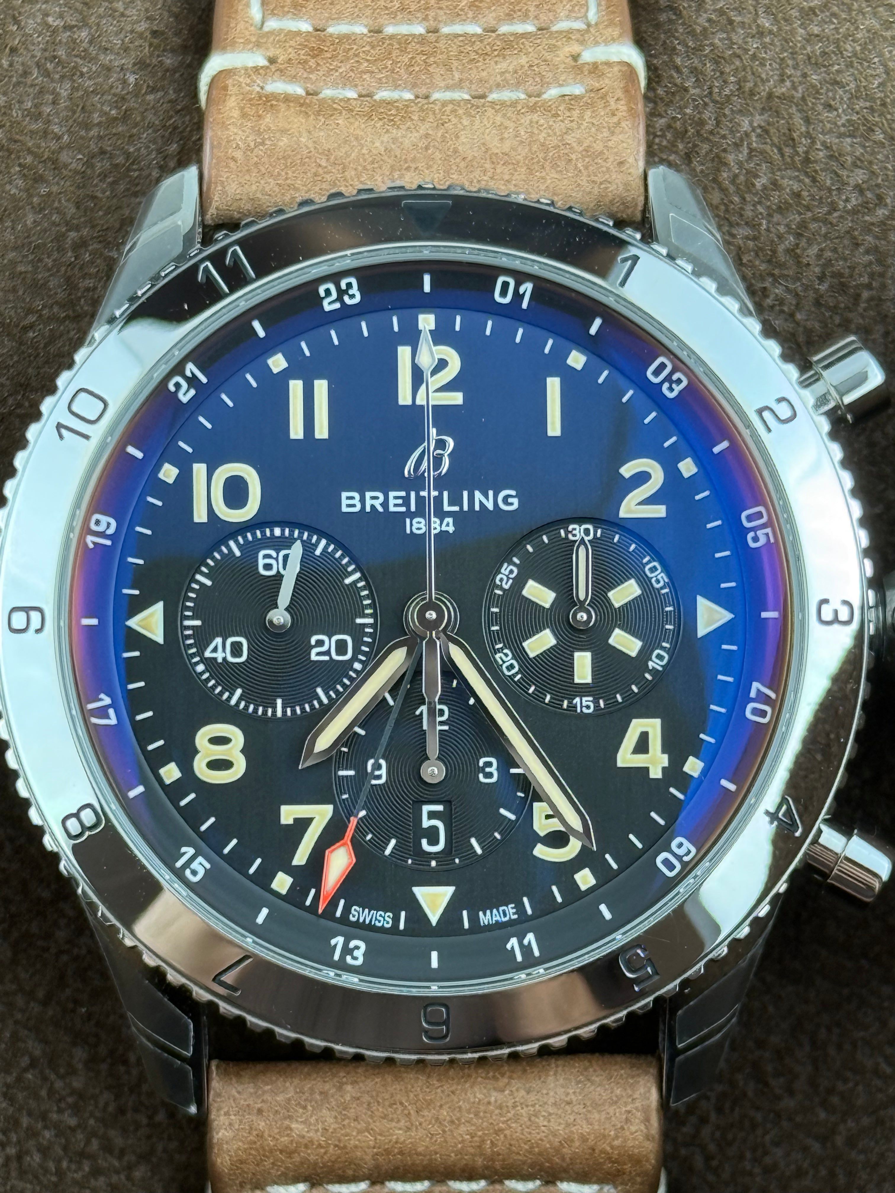 Breitling Super AVI Chronograph GMT - 46MM - Ref : AB04453A1B1X1 thumbnail 3