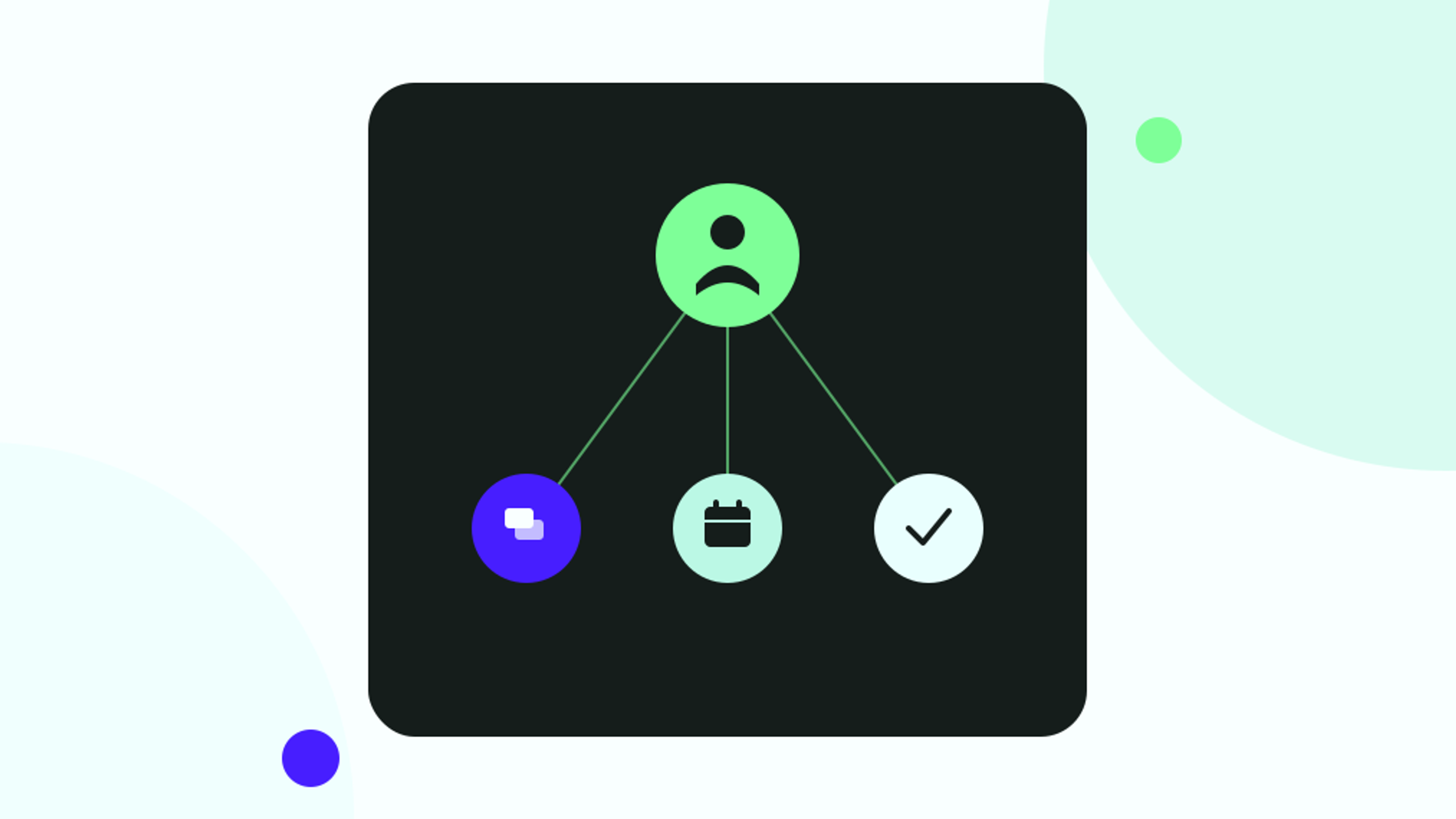 Illustration of a digital member profile showing membership status, payments, and attendance tracked in one place