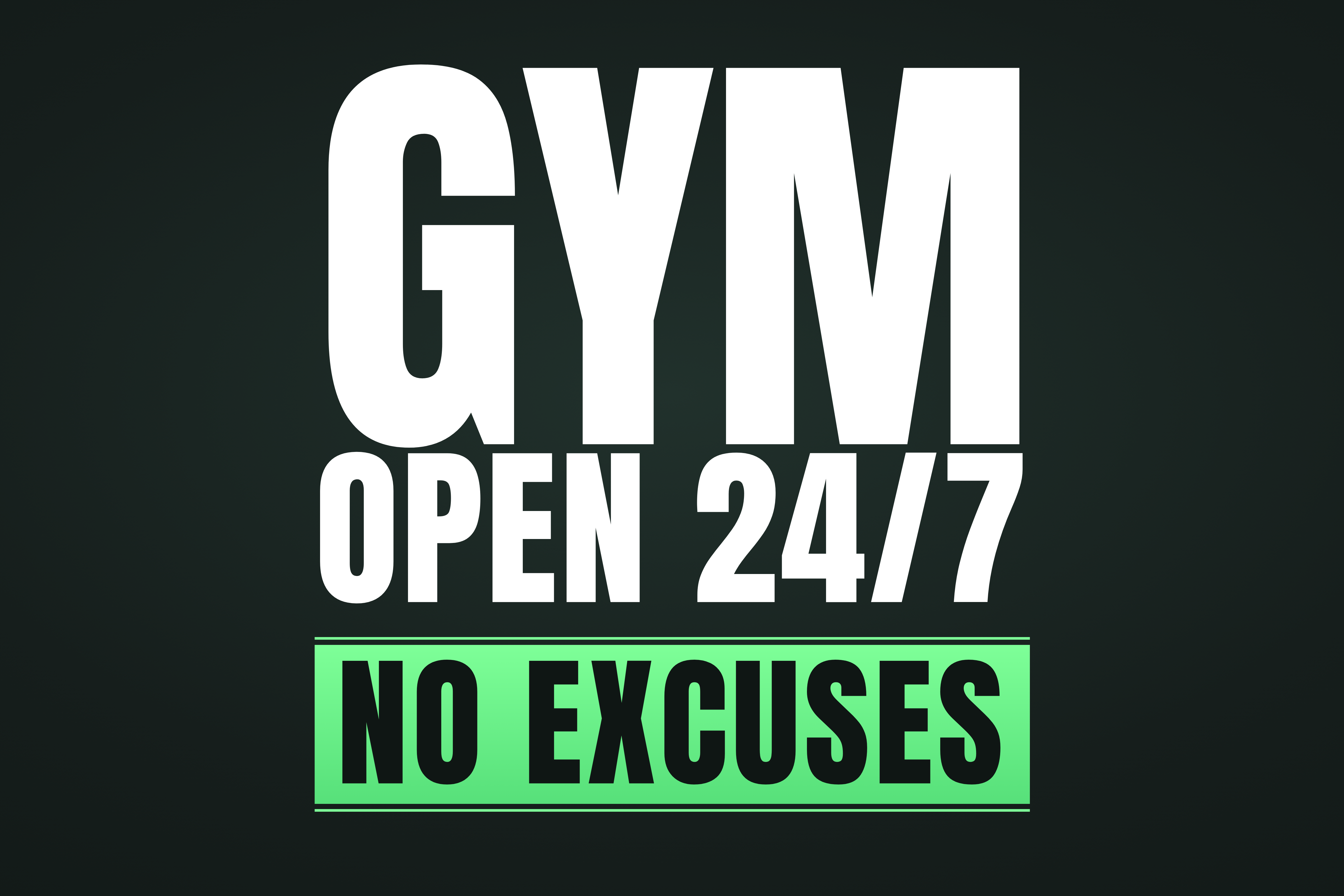 24/7 gym sign