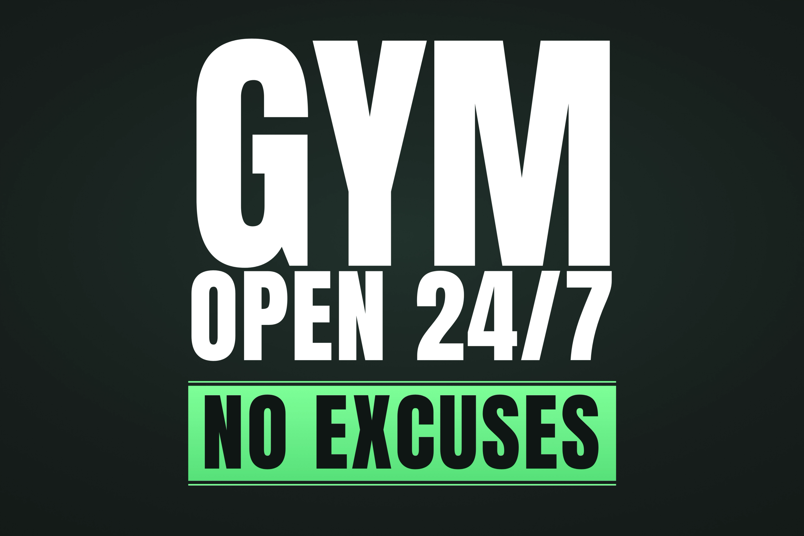 24/7 gym sign