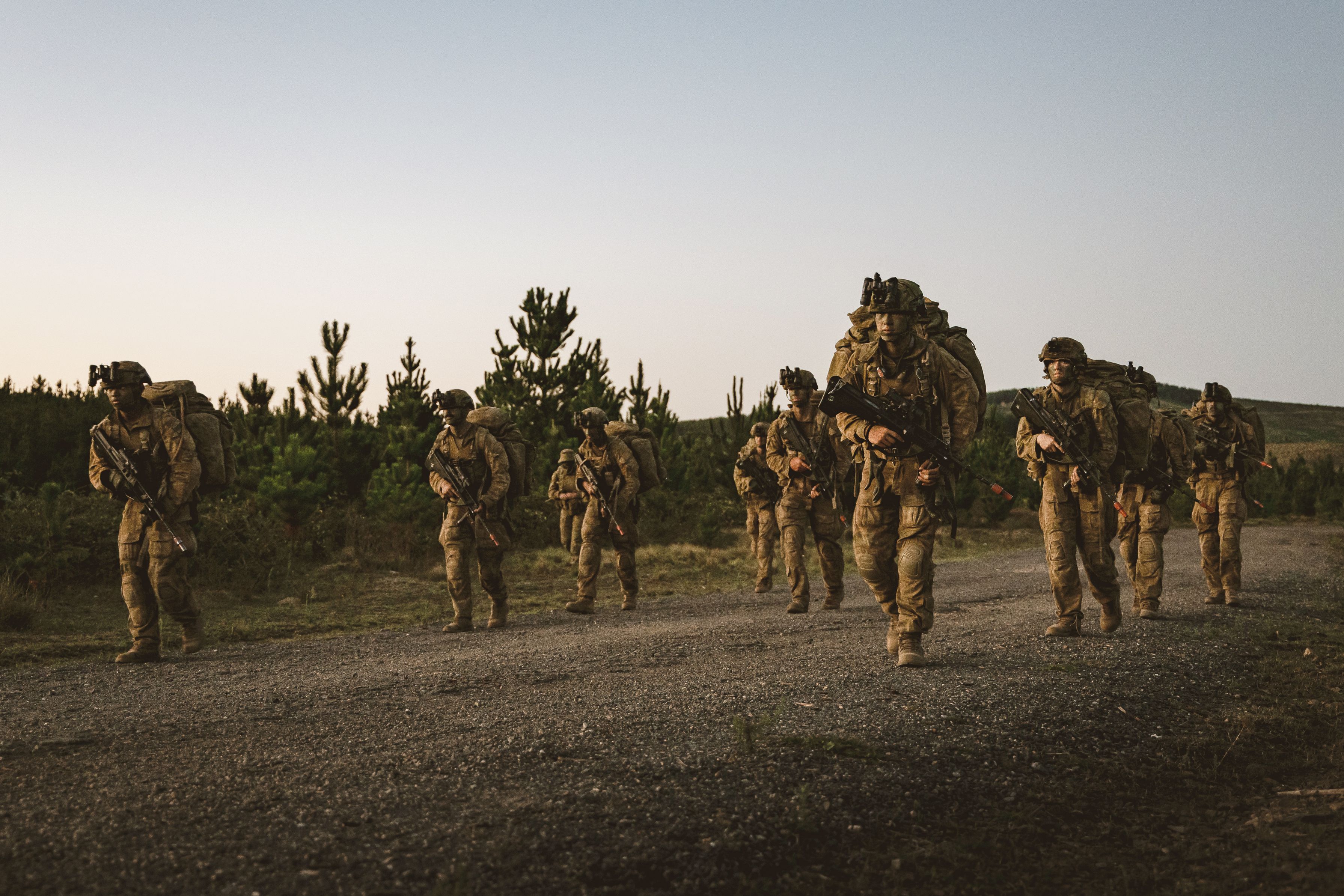 Australian solidiers marching