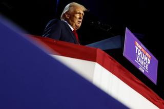 Donald Trump makes his victory speech in Florida.