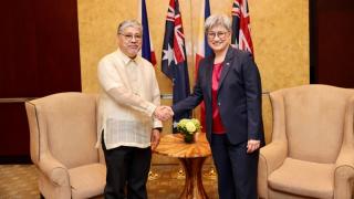 Minister for Foreign Affairs Penny Wong meets with Philippines Secretary for Foreign Affairs Enrique Manalo in Manila in May 2023. Minister Wong used the visit to announce a new maritime capacity-building package for the Philippines Coast Guard. 