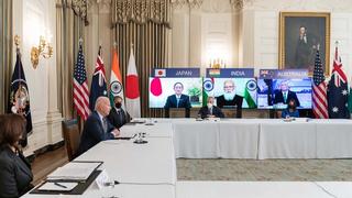 The United States, Japan, India and Australia participate in the virtual Quad Summit, 12 March 2021 (White House Flickr)