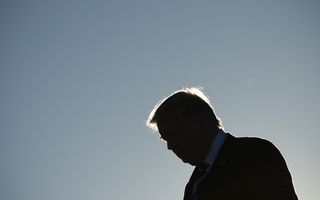 US President Donald Trump steps off Air Force One upon arrival at Greenville–Spartanburg International Airport in Greer, South Carolina, on October 16, 2017. Trump is in Greensville to attend a fundraiser for South Carolina Governor Henry McMaster.