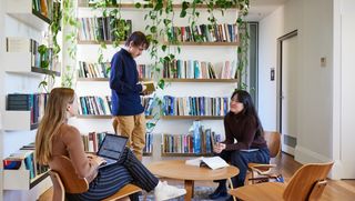 Three USSC students working together