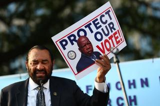 Rep. Al Green (D-TX) speaks during the "Good Trouble Lives On" rally at Franklin Park on July 17, 2025 in Washington, DC. Protests happened across the country in response to the U.S. President Donald Trump's administration's actions against the civil and human rights of people.