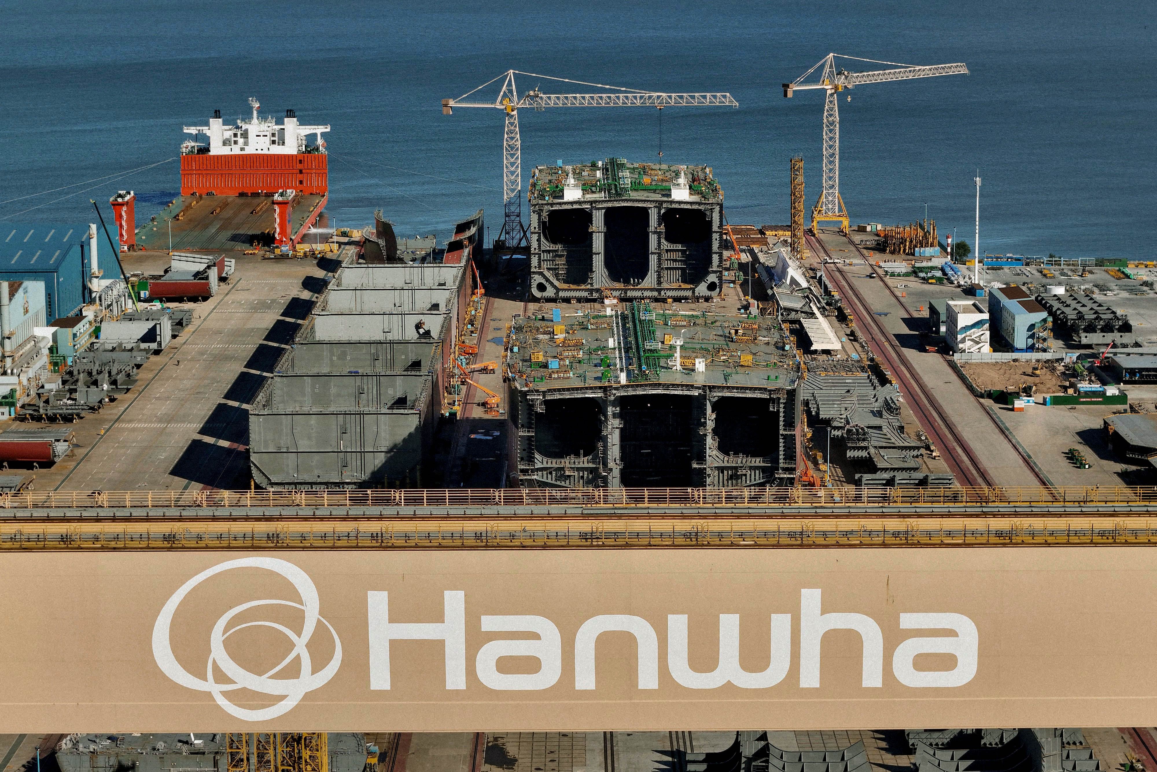 Shipbuilding facility from above.