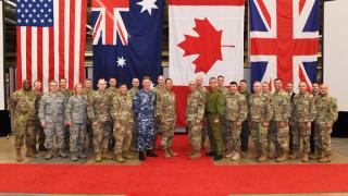 Senior space officials from Australia, Canada, the United Kingdom and the United States pose for a photo during a Commander’s Conference at Vandenberg Air Force Base, November 2019