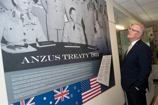 Prime Minister Scott Morrison visits the ANZUS Corridor at the Pentagon, Arlington County, Virginia, in 2019