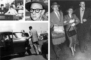 Clockwise from top left: American code-breaker Meredith Gardner (far left) working with a cryptoanalyst for the Venona Project; Australian Communist Party organiser and spy Walter Seddon Clayton; Evdokia Petrov at Sydney’s Mascot Airport ‘escorted’ across the tarmac to a waiting plane by two armed Russian diplomatic couriers; The moment of defection, Soviet Embassy third secretary and Russian spy Vladimir Petrov jumps into an ASIO car, 1954