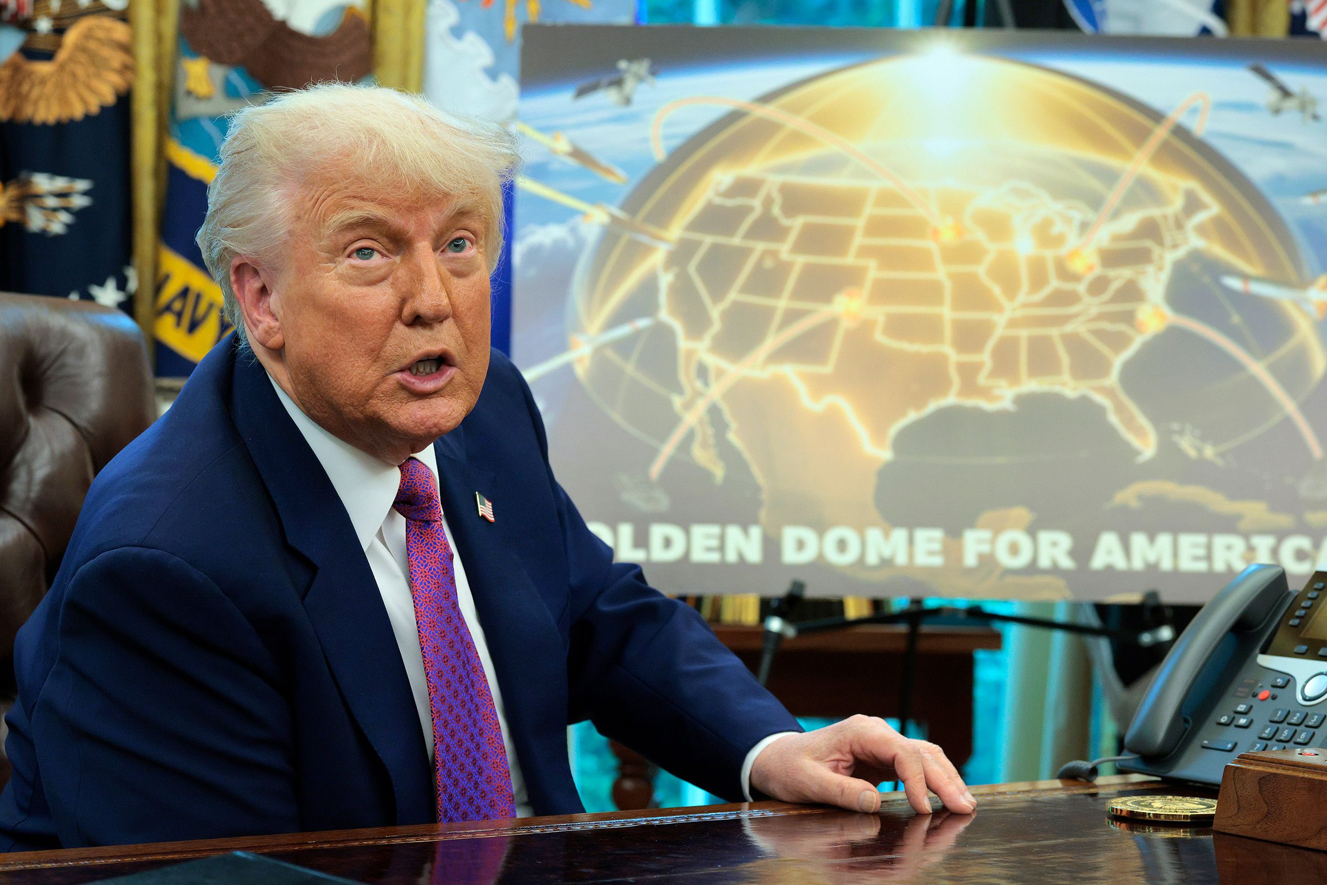 President Trump announced his plans for the "Golden Dome," a national ballistic and cruise missile defense system, May 2025.