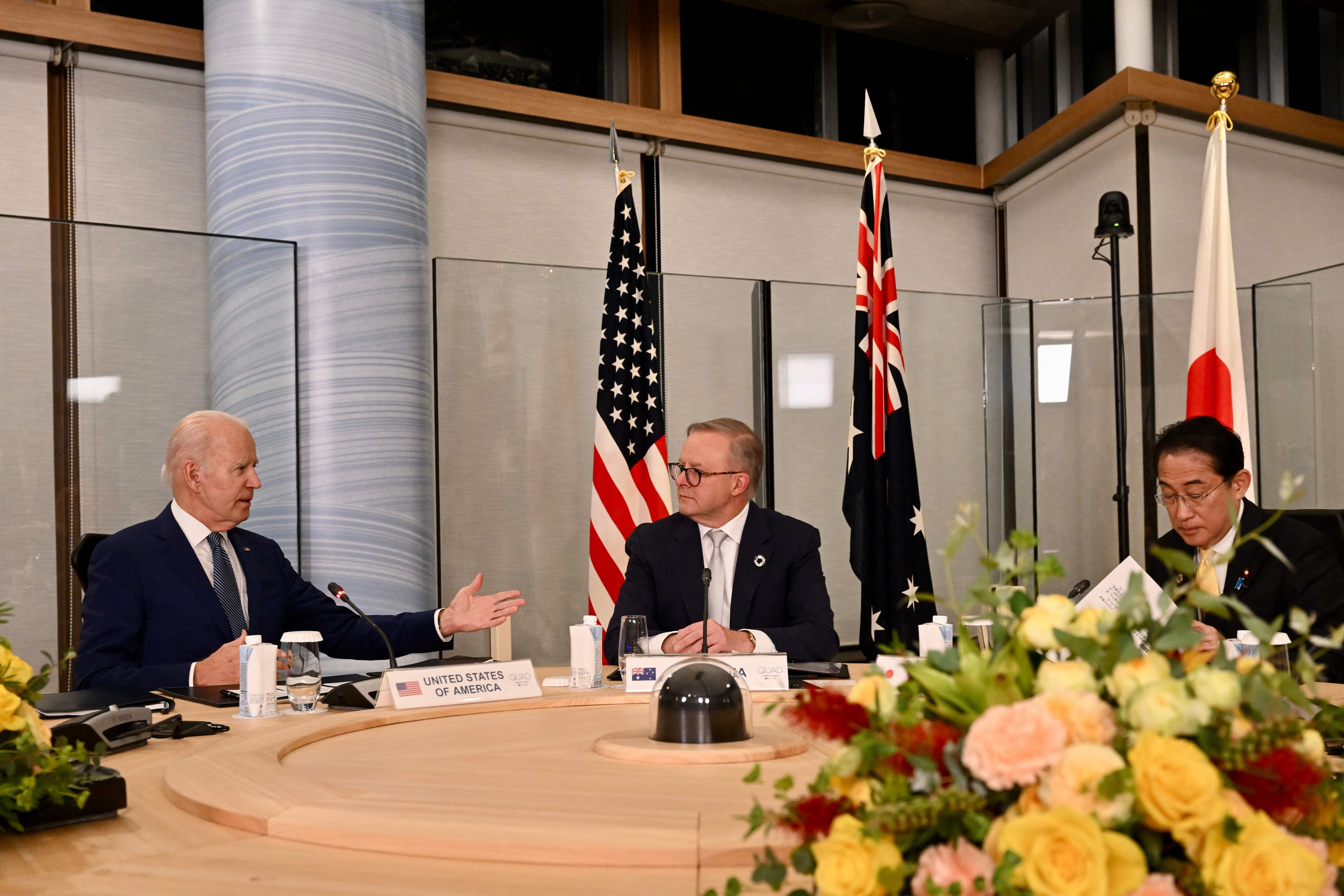 United States President Biden, Australian Prime Minister Albanese and Japanese Prime Minister Kishida